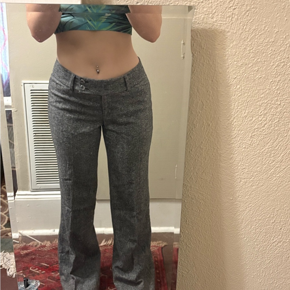 White House Black Market Gray Flared Trousers